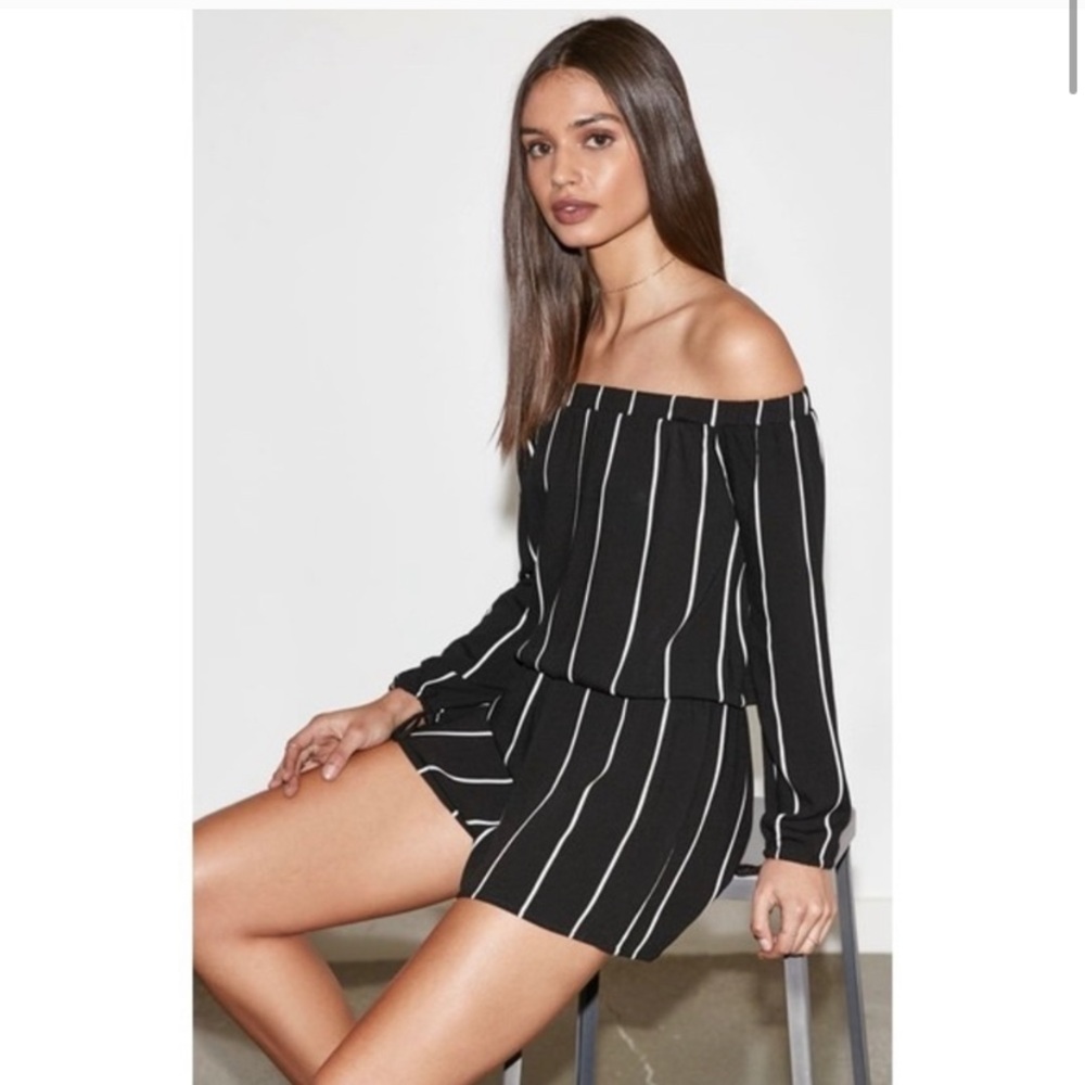Kendall & Kylie striped long sleeve romper